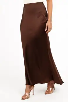 Kora Midi Skirt - Brown(S)