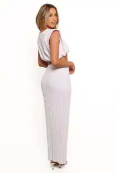 Kya Ribbed Knit Maxi Skirt - White(XS)