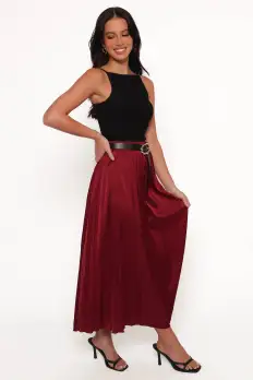 Lysandra Maxi Skirt - Burgundy(XS)