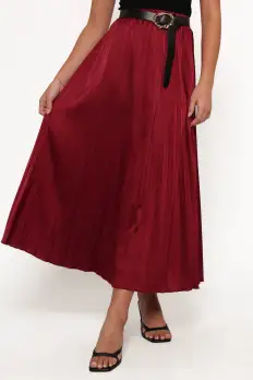 Lysandra Maxi Skirt - Burgundy(XS)