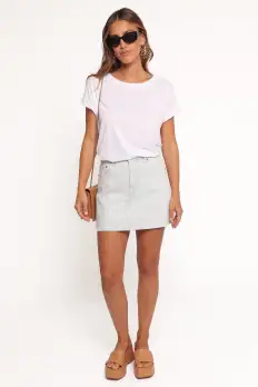 Malibu Mini Skirt - Blue Bell Stripe