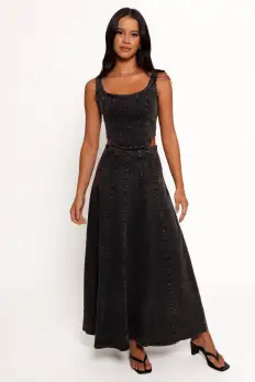Mara Midi Skirt - Black(XS)