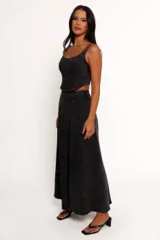 Mara Midi Skirt - Black(XS)