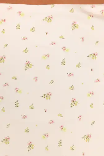 Mei Satin Midi Skirt - Tiny Blooms(XS)