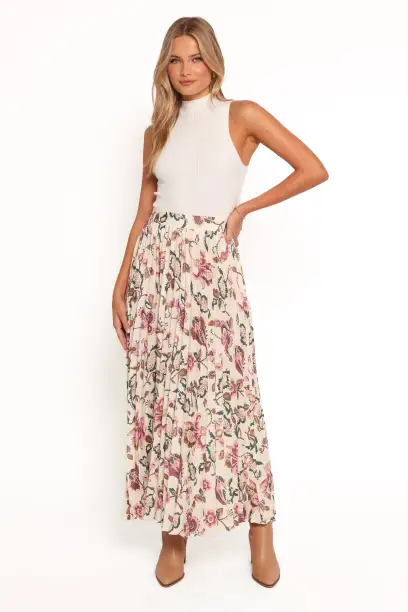 Michael Pleated Midi Skirt - Paisley Floral(XS)