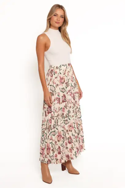 Michael Pleated Midi Skirt - Paisley Floral(XS)