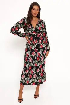 Minelli Pleat Midi Skirt - Black Rose(XS)
