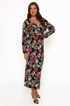 Minelli Pleat Midi Skirt - Black Rose(XS)