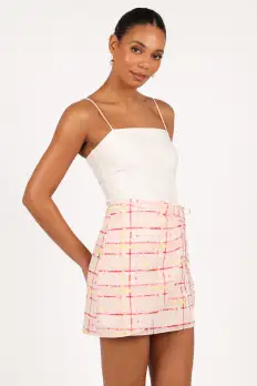 Mirha Mini Skirt - Sunset Check(XS)