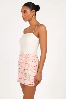Mirha Mini Skirt - Sunset Check(XS)