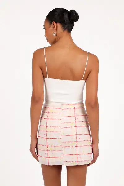 Mirha Mini Skirt - Sunset Check(XS)