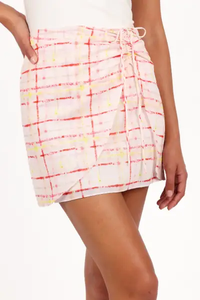 Mirha Mini Skirt - Sunset Check(XS)
