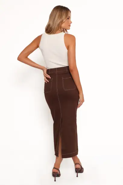 Nikko Midi Skirt - Chocolate Brown(2)