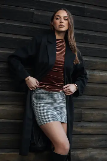 Falo Mini Skirt - Black Cream(XS)