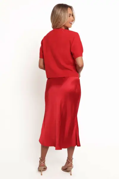Karla Midi Skirt - Red(S)