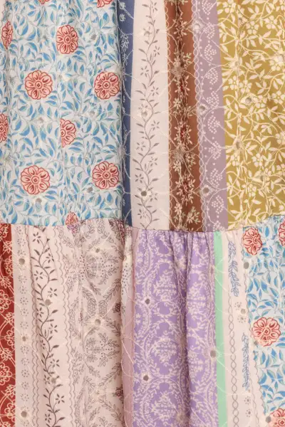 Petai Patchwork Maxi Skirt - Botanic Multi(XS)