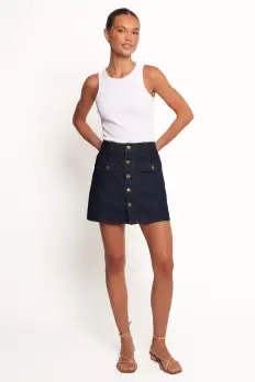 Presley Denim Skort - Dark Denim(XS)