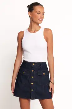 Presley Denim Skort - Dark Denim(XS)