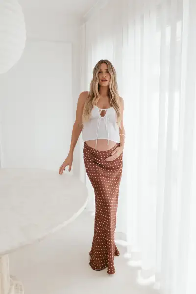 Velman Skirt - Brown Polka Dot(XS)