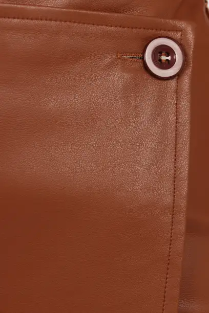 Rebecca Faux Leather Mini Skirt - Camel(XS)