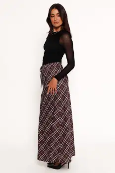 Sandra Midi Skirt - Brown Check(XS)