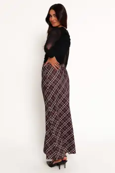 Sandra Midi Skirt - Brown Check(XS)