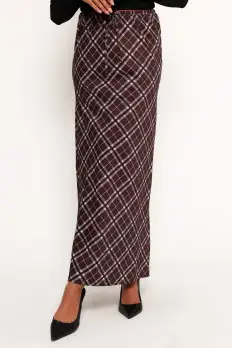 Sandra Midi Skirt - Brown Check(XS)