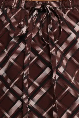 Sandra Midi Skirt - Brown Check(XS)