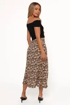 Willow Midi Skirt - Black Ditsy Floral(XS)