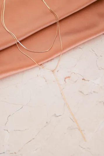 Addison Layered Necklace - Gold - One Size