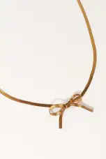 Lydia Bow Necklace - Gold - One Size
