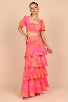 Addison Maxi Skirt - Pink Tropics(XS)
