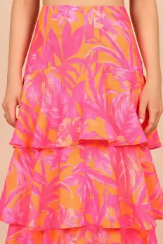 Addison Maxi Skirt - Pink Tropics(XS)
