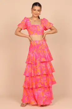 Addison Maxi Skirt - Pink Tropics(XS)