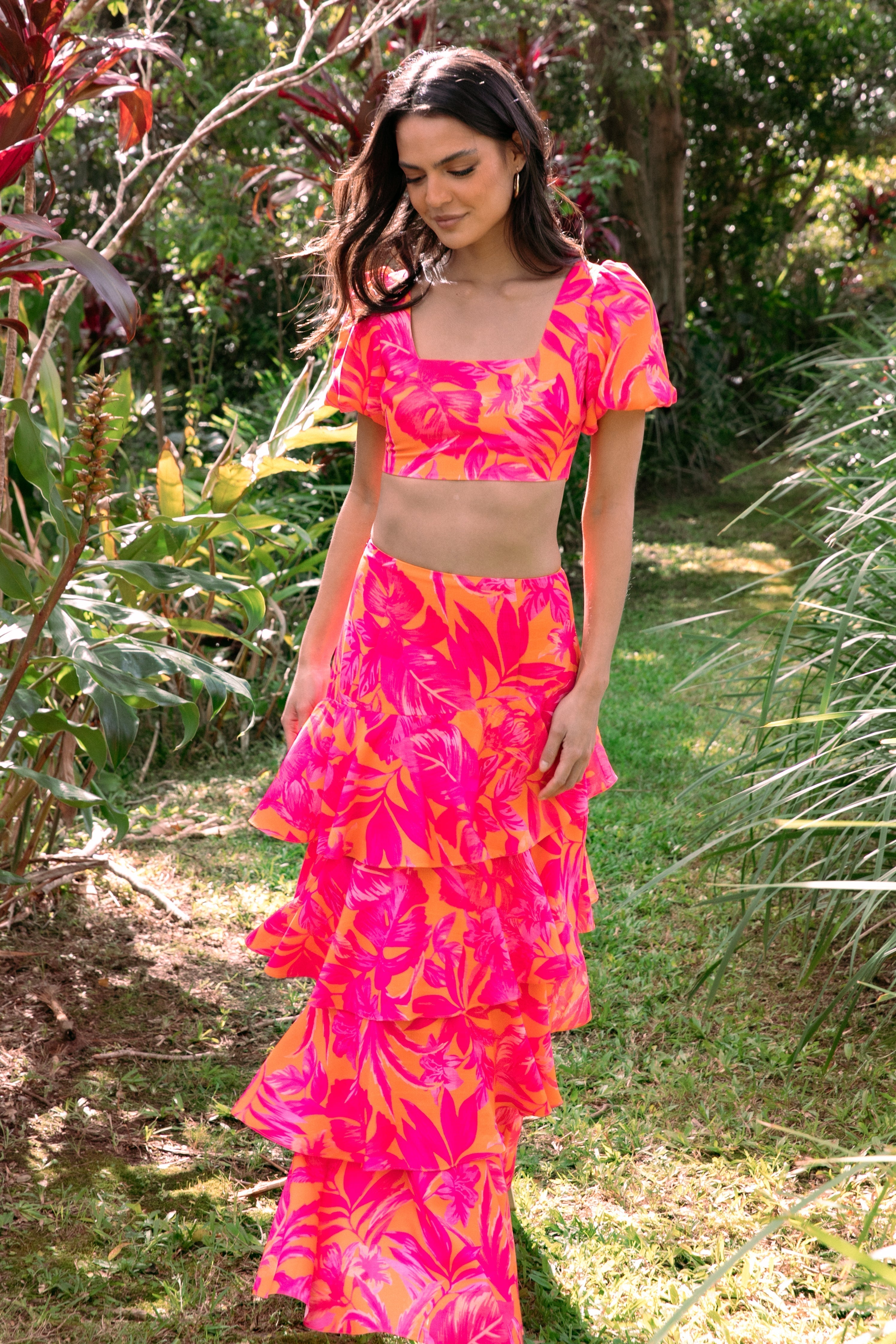 Addison Maxi Skirt - Pink Tropics(XS)
