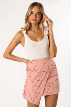 Avery Mini Skirt - Pink Swirl(XS)