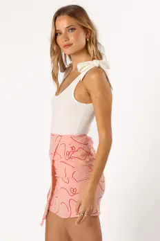 Avery Mini Skirt - Pink Swirl(XS)