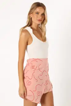 Avery Mini Skirt - Pink Swirl(XS)