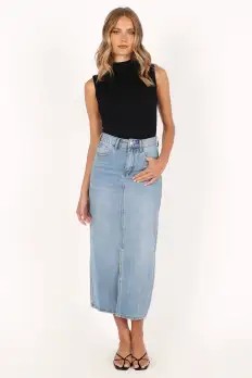 Dana Denim Midi Skirt - Blue Wash(2)