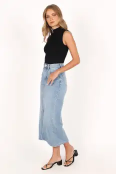 Dana Denim Midi Skirt - Blue Wash(2)