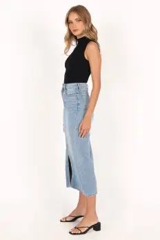 Dana Denim Midi Skirt - Blue Wash(2)