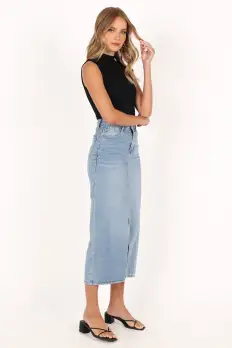 Dana Denim Midi Skirt - Blue Wash(2)