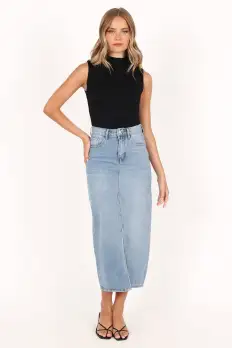 Dana Denim Midi Skirt - Blue Wash(2)