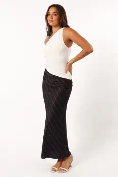 Heidi Stripe Slip Skirt - Black White Stripe(XS)