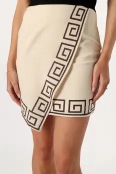 Lila Mini Skirt - Beige(XS)
