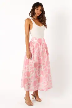 Miami Maxi Skirt - Pink Floral(XS)