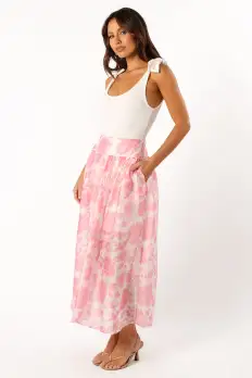 Miami Maxi Skirt - Pink Floral(XS)
