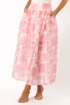 Miami Maxi Skirt - Pink Floral(XS)