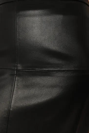 Miller Faux Leather Midi Skirt - Black(2)