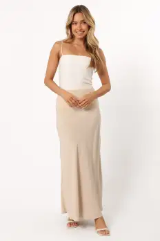 Nelle Midi Skirt - Oatmeal(XS)